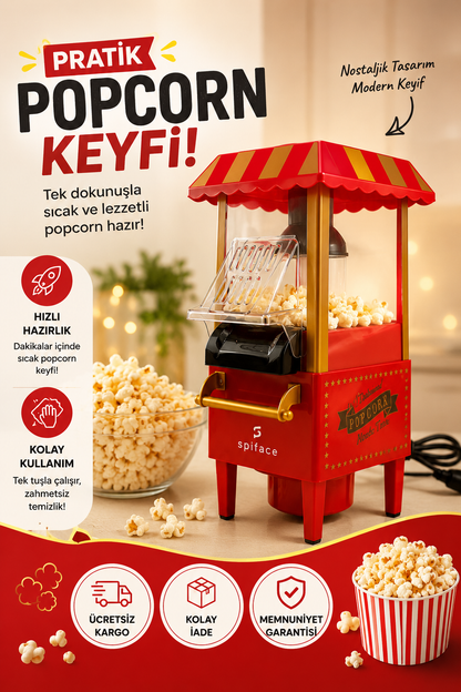 Popcornio Nostaljik Popcorn Makinesi – Evde Sıcak Sinema Keyfi